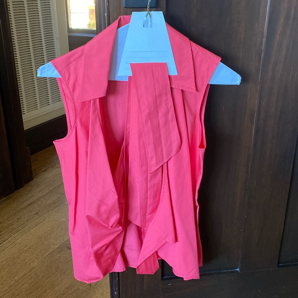 Ann Taylor collared tank with tie around waist. Size 2. Pre-owned; like new.